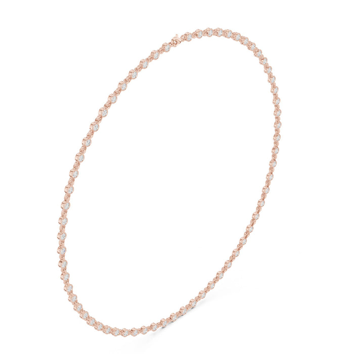 Round Tennis Lab Grown Diamond Necklace rose gold video