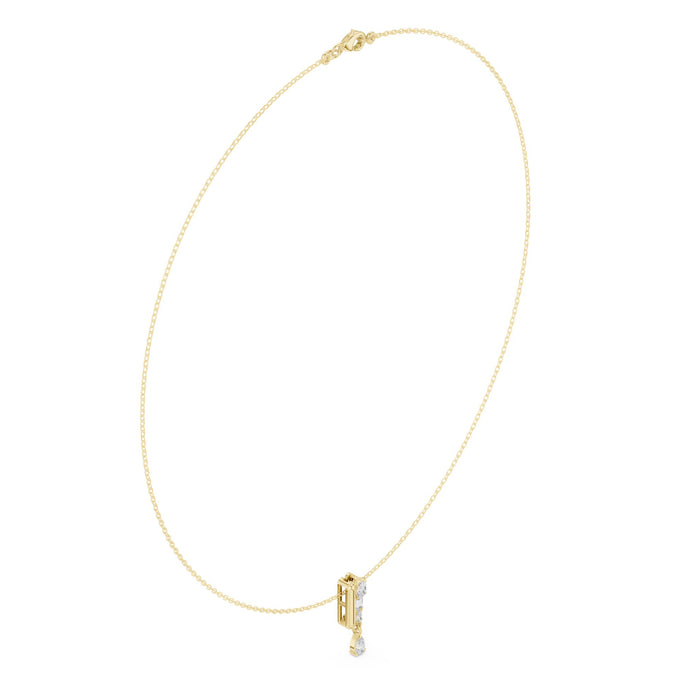 Mixed Shape Vertical Bar Drop Pendant yellow gold video