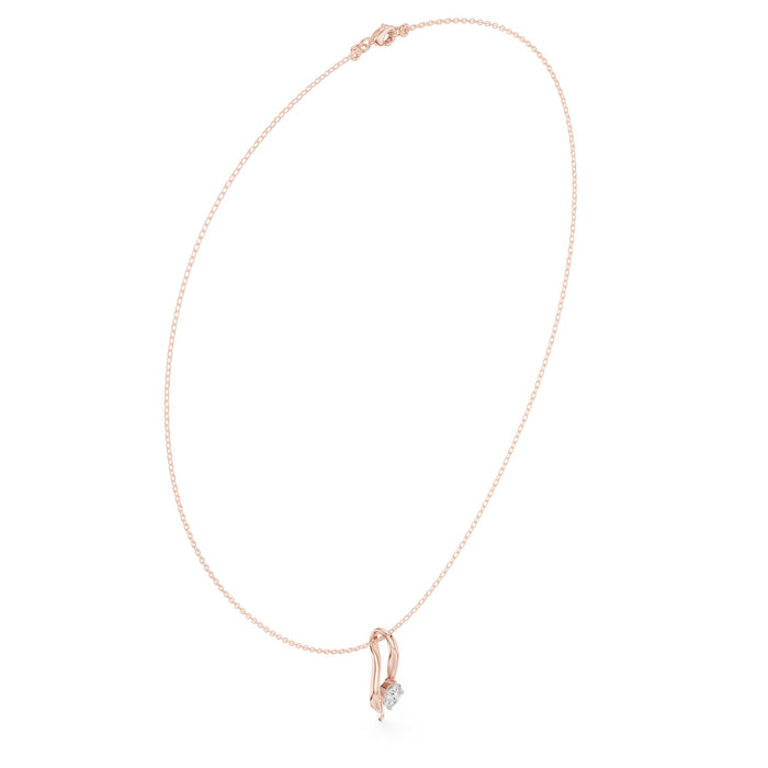 Round Solitaire Swirl Pendant rose gold video
