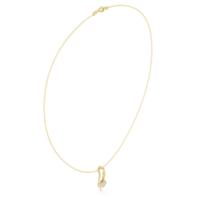 Round Solitaire Swirl Pendant yellow gold video