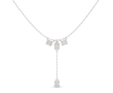 Emerald Lariat Lab Grown Diamond Necklace