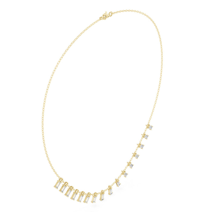 Baguette Diamond Fringe Necklace yellow gold video