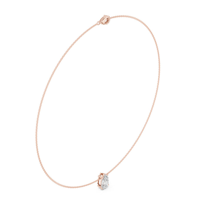 Pear Cut Statement Solitaire Pendant rose gold video
