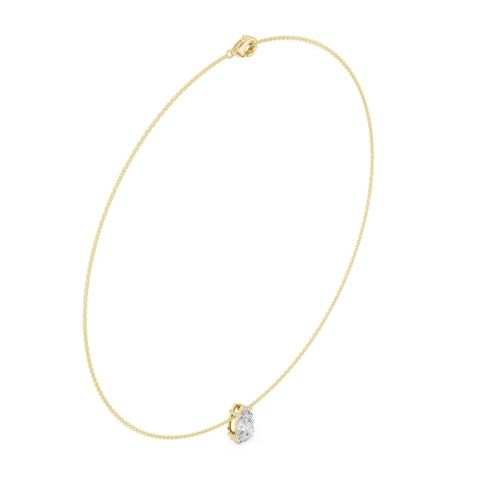 Pear Cut Statement Solitaire Pendant yellow gold video