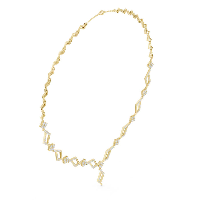 Diamond Zigzag Quatrefoil Necklace yellow gold video