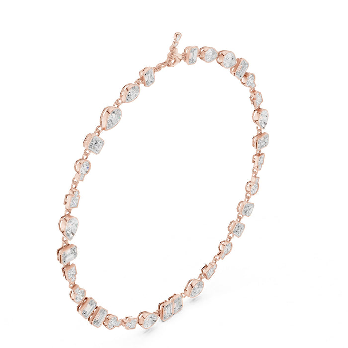 Mixed Shape Bezel Station Necklace rose gold video