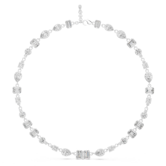 Mixed Shape Bezel Station Necklace white gold video