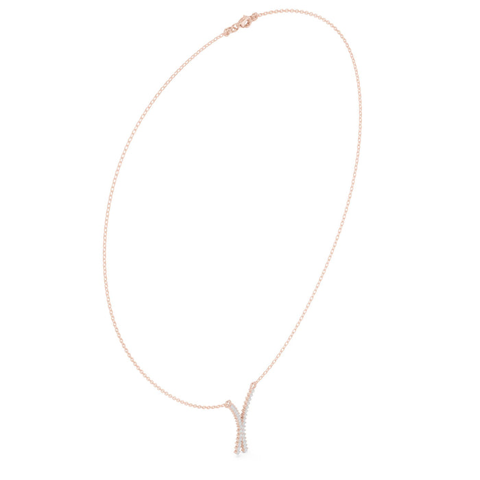 Diamond Crossover Y Bar Pendant rose gold video
