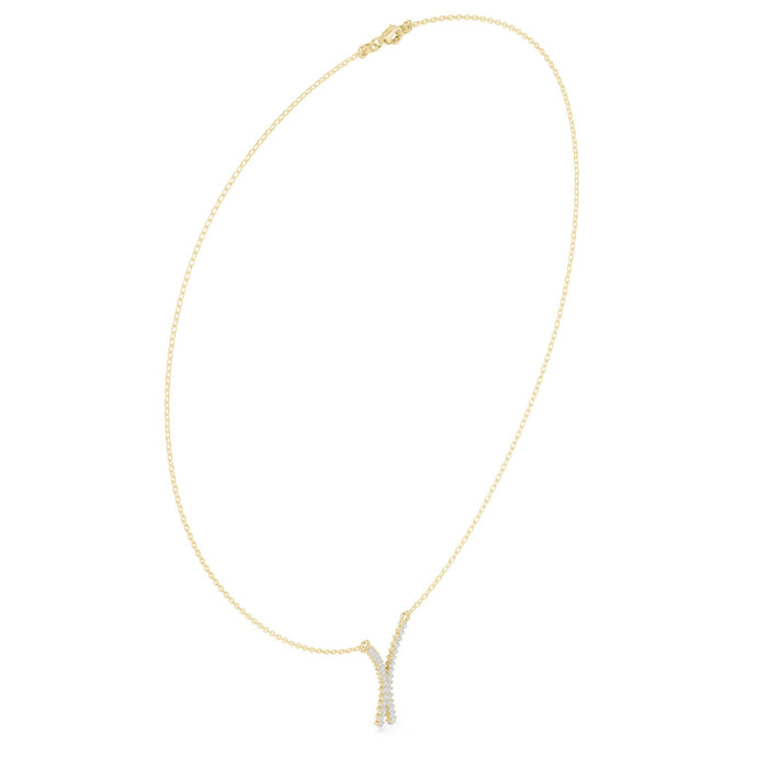 Diamond Crossover Y Bar Pendant yellow gold video
