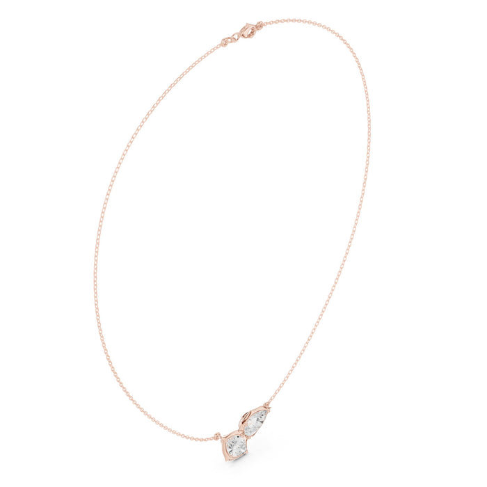 Pear and Marquise Toi et Moi Pendant rose gold video