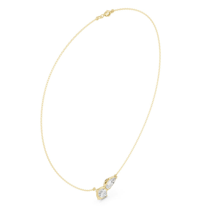 Pear and Marquise Toi et Moi Pendant yellow gold video