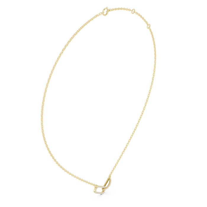 Diamond Paperclip Link Bar Pendant yellow gold video