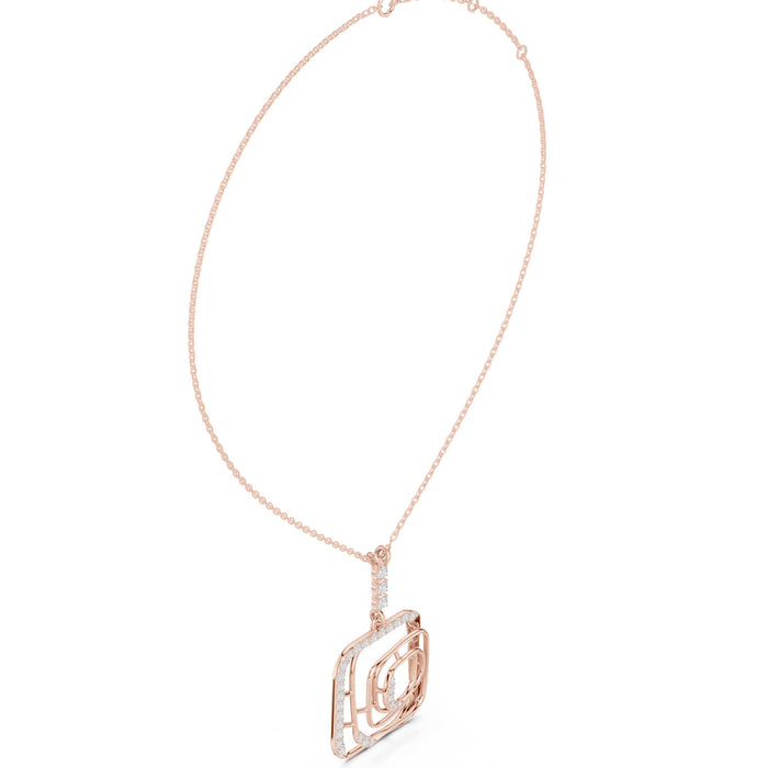 Concentric Square Diamond Pendant rose gold video