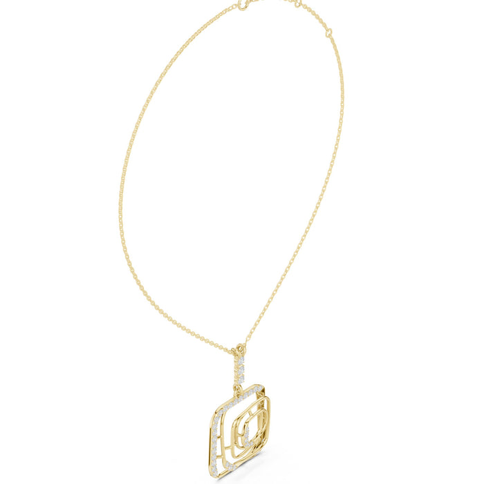 Concentric Square Diamond Pendant yellow gold video