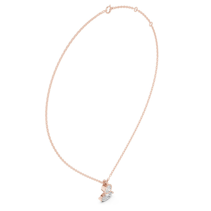 Round and Marquise Two Stone Pendant rose gold video
