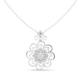 Vintage Scroll Floral Diamond Pendant