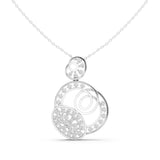 Spiral Circle Diamond Cluster Pendant