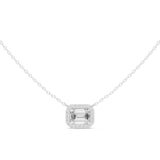 Emerald Halo Diamond Pendant