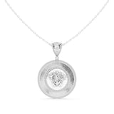 Diamond Greek Key Medusa Medallion Pendant