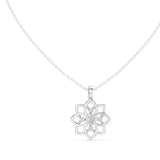 Open Petal Floral Diamond Pendant
