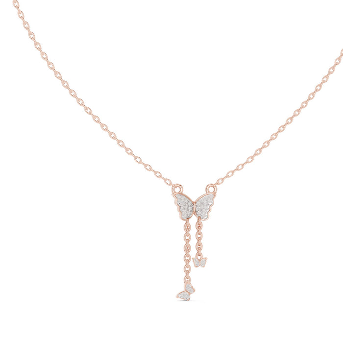 Round Lariat Lab Grown Diamond Necklace rose gold video