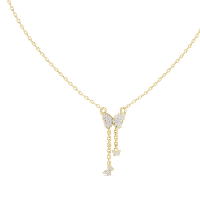 Round Lariat Lab Grown Diamond Necklace yellow gold video