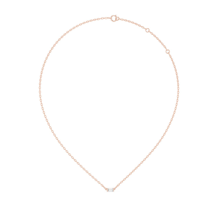 Emerald Cut Diamond Slider Necklace rose gold video