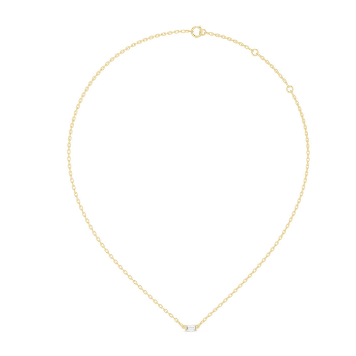Emerald Cut Diamond Slider Necklace yellow gold video