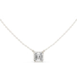 Emerald Solitaire Lab Grown Diamond Necklace