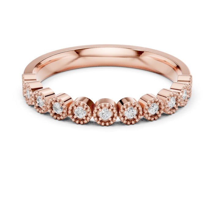 Round Cluster Lab Grown Diamond Wedding Band rose gold video
