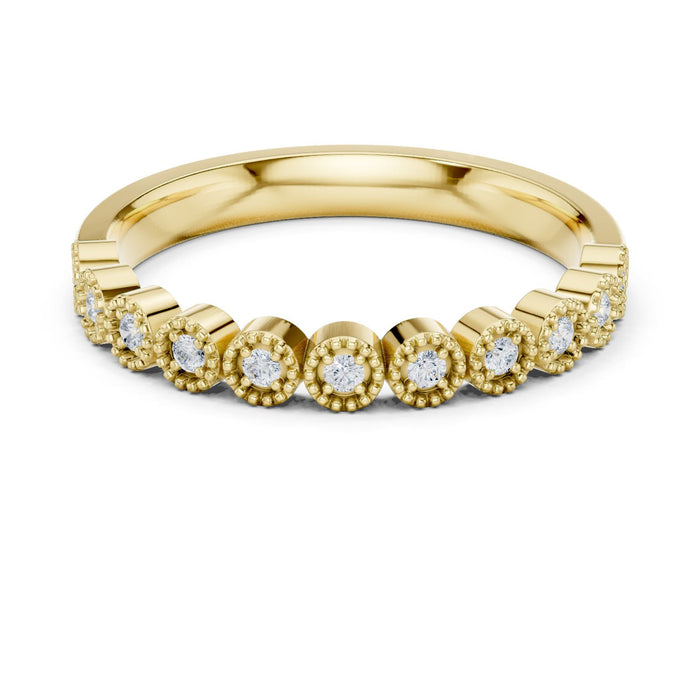 Round Cluster Lab Grown Diamond Wedding Band yellow gold video