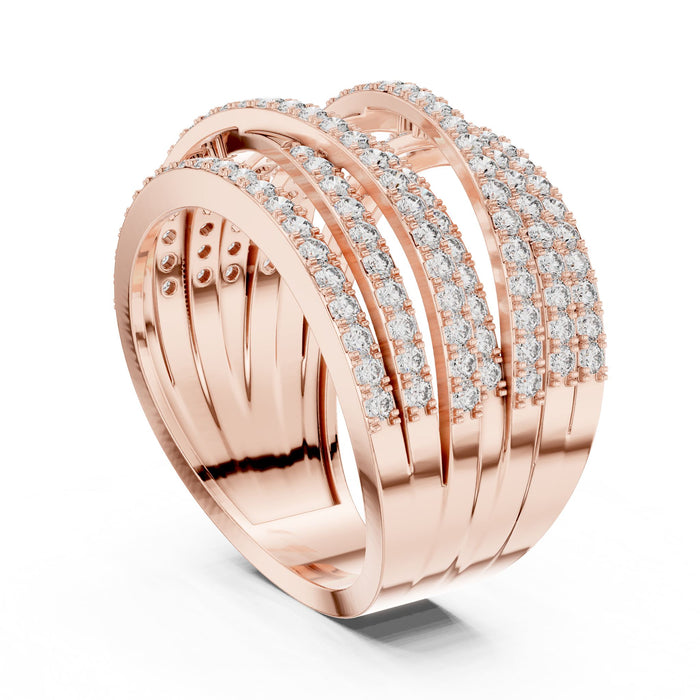 Round Pave Lab Grown Diamond Wedding Band rose gold video