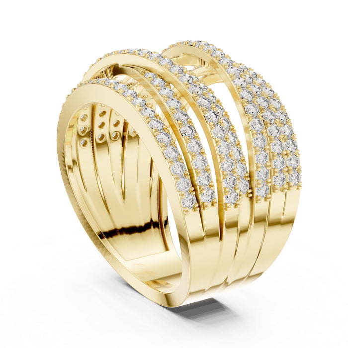 Round Pave Lab Grown Diamond Wedding Band yellow gold video