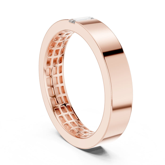 Emerald Solitaire Lab Grown Diamond Wedding Band rose gold video