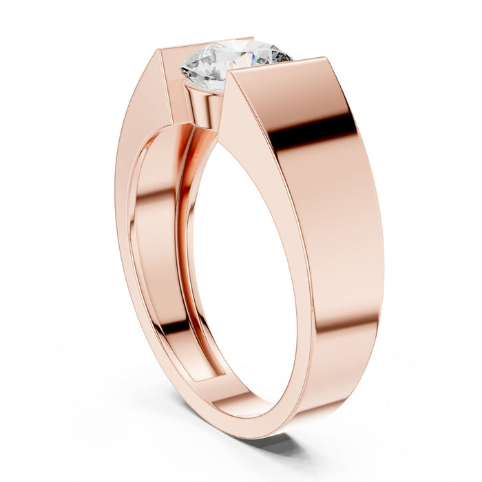 Round Solitaire Lab Grown Diamond Wedding Band rose gold video