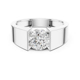 Round Solitaire Lab Grown Diamond Wedding Band