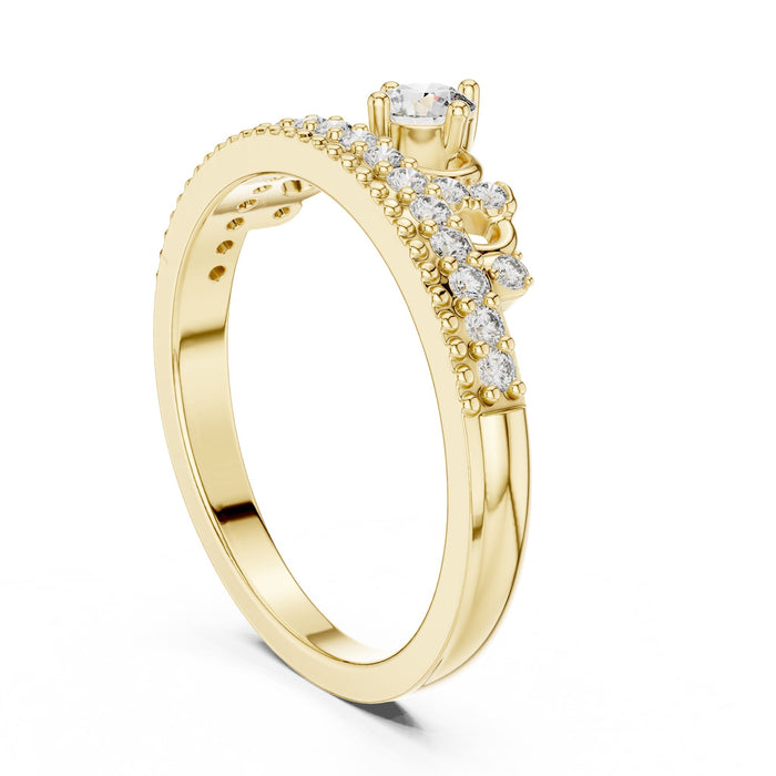 Round Pave Lab Grown Diamond Wedding Band yellow gold video