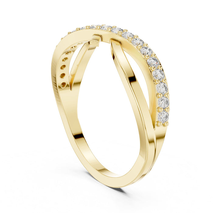 Round Twisted Lab Grown Diamond Wedding Band yellow gold video