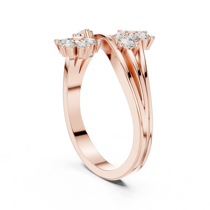 Round Cluster Lab Grown Diamond Wedding Band rose gold video