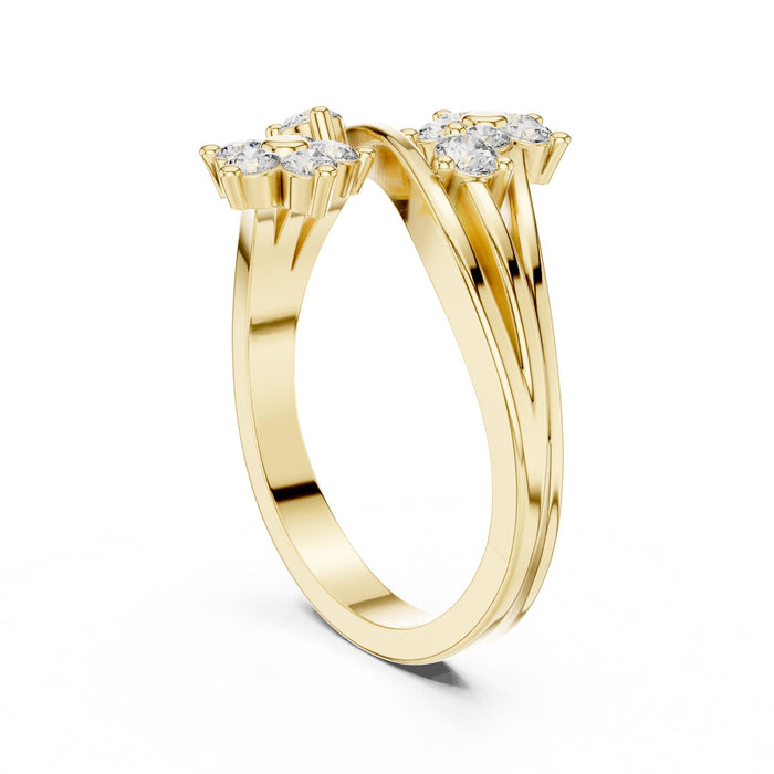 Round Cluster Lab Grown Diamond Wedding Band yellow gold video