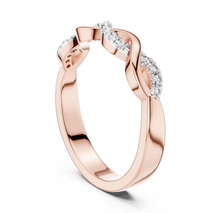 Round Twisted Lab Grown Diamond Wedding Band rose gold video