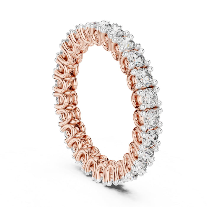 Round Eternity Lab Grown Diamond Wedding Band rose gold video