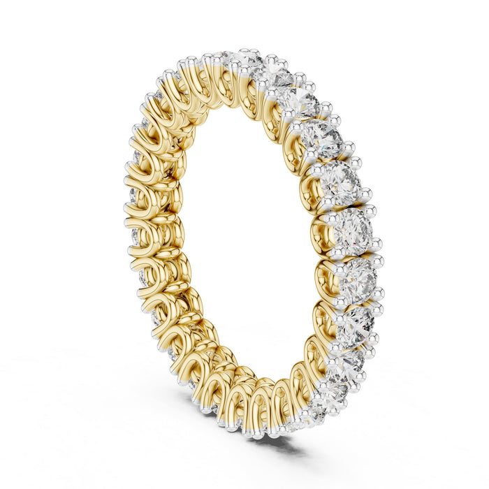 Round Eternity Lab Grown Diamond Wedding Band yellow gold video