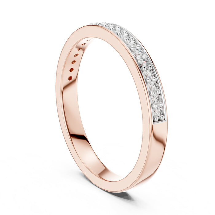 Round Pave Lab Grown Diamond Wedding Band rose gold video