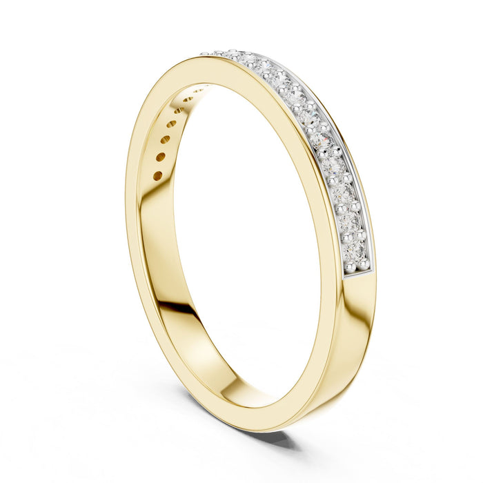 Round Pave Lab Grown Diamond Wedding Band yellow gold video