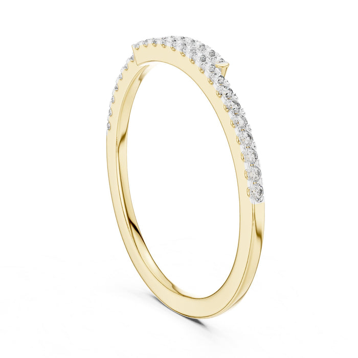 Round Half-Eternity Lab Grown Diamond Wedding Band yellow gold video