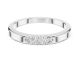 Round Three-Stone Lab Grown Diamond Wedding Band