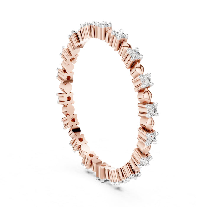 Round Eternity Lab Grown Diamond Wedding Band rose gold video