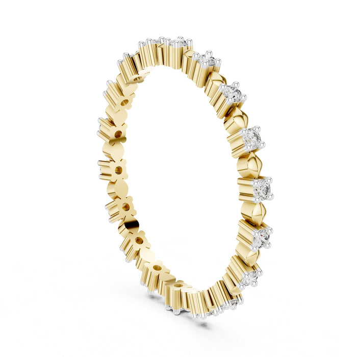 Round Eternity Lab Grown Diamond Wedding Band yellow gold video