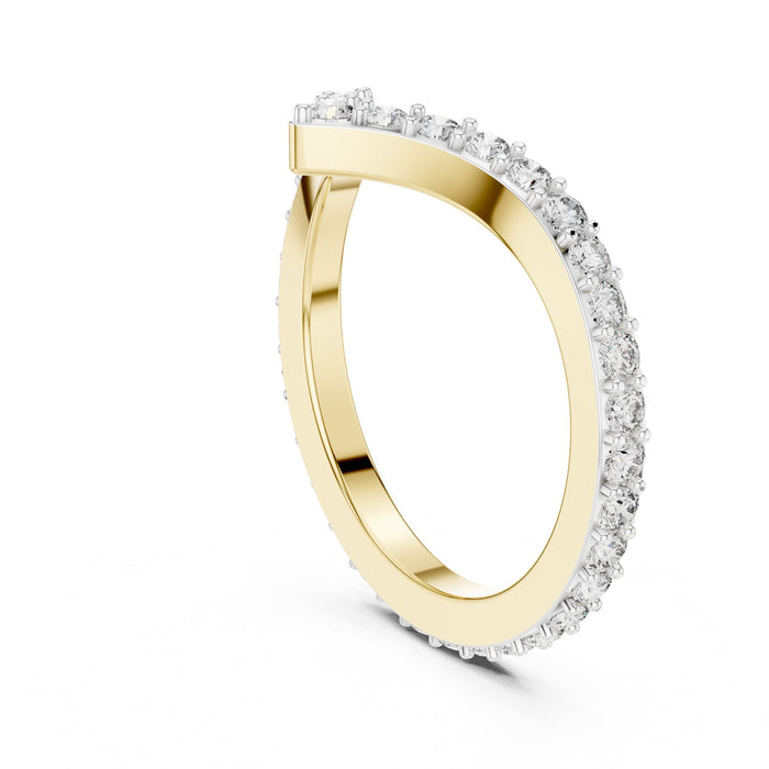 Round Twisted Lab Grown Diamond Wedding Band yellow gold video